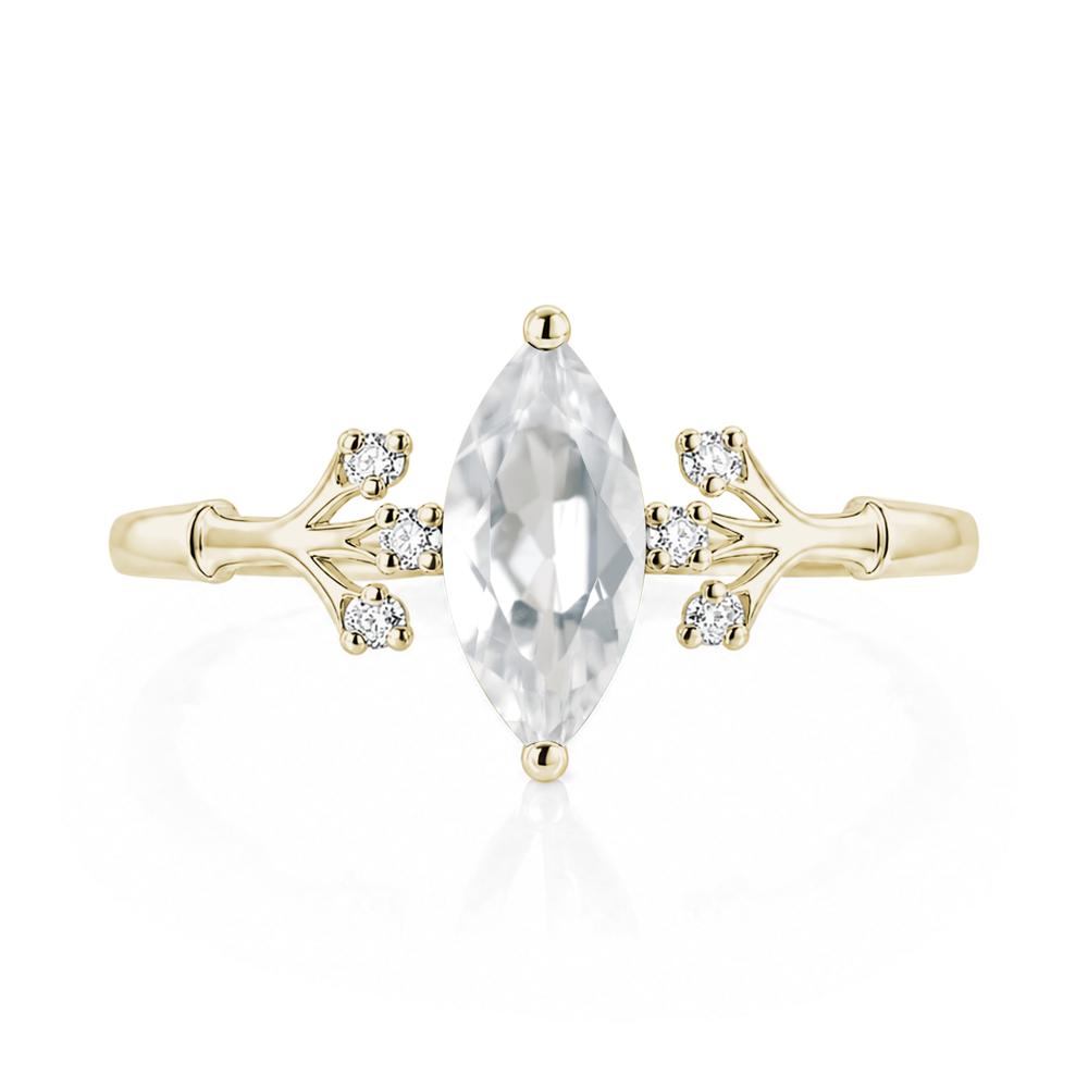 Marquise Cut Amethyst Branch Ring - LUO Jewelry #gemstone_White Topaz