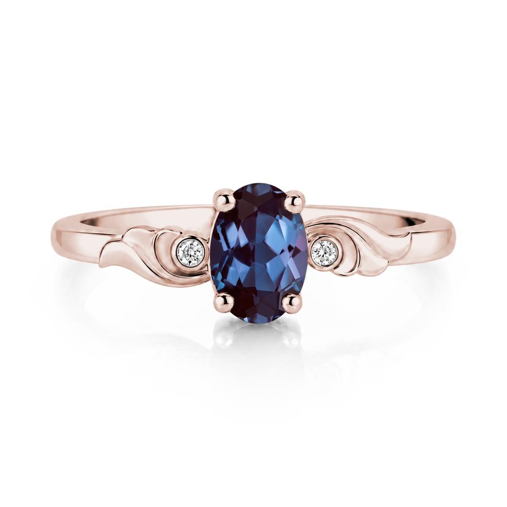 Ocean Wave Oval Shaped Garnet Ring - LUO Jewelry #gemstone_Alexandrite
