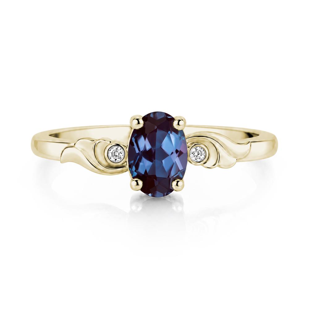 Ocean Wave Oval Shaped Garnet Ring - LUO Jewelry #gemstone_Alexandrite
