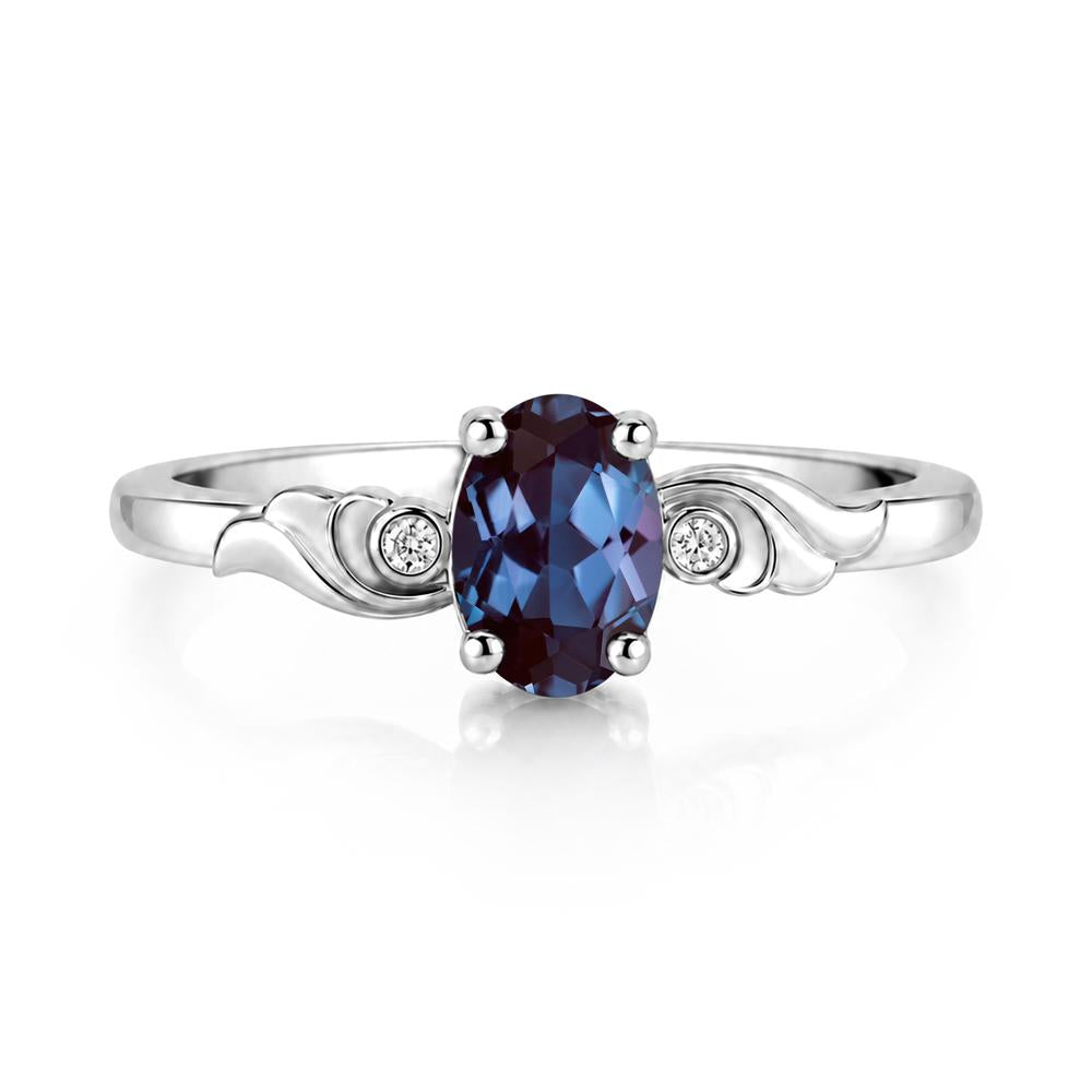 Ocean Wave Oval Shaped Garnet Ring - LUO Jewelry #gemstone_Alexandrite