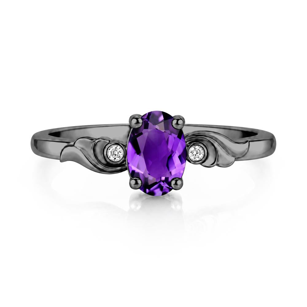 Ocean Wave Oval Shaped Garnet Ring - LUO Jewelry #gemstone_Amethyst