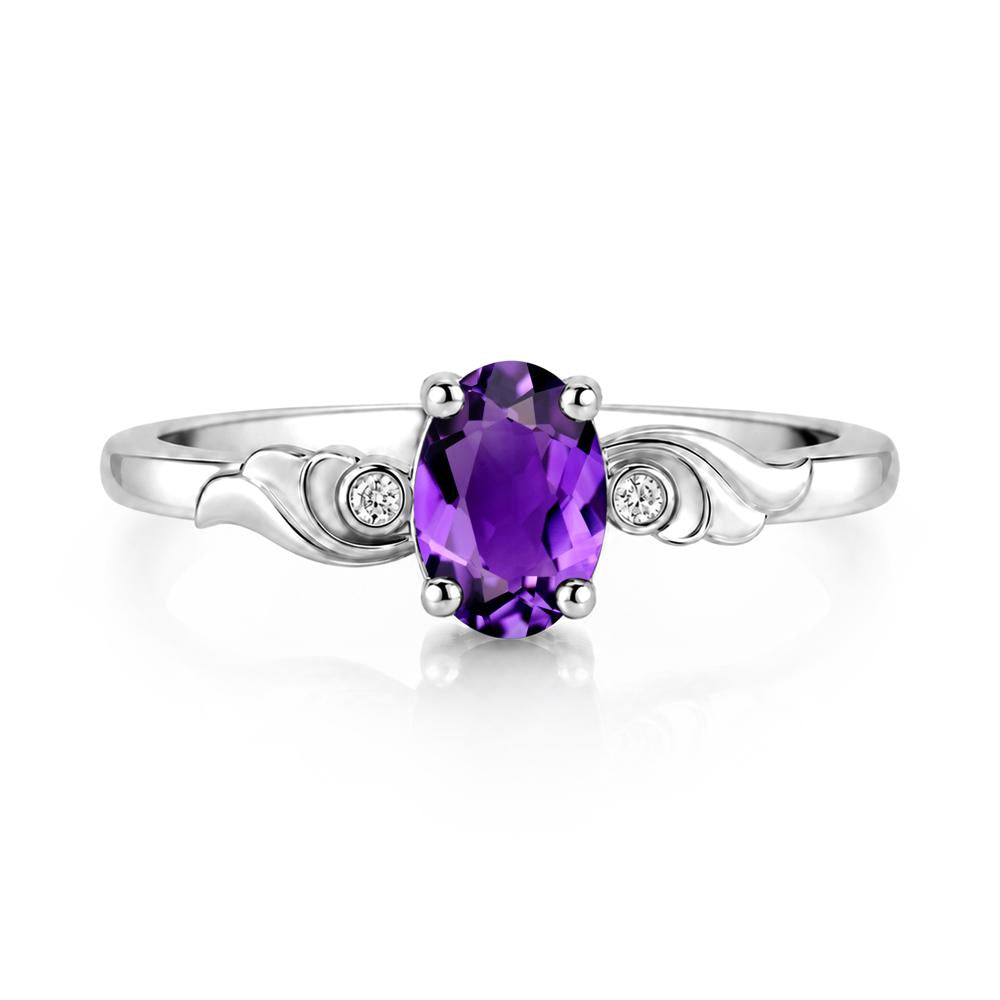 Ocean Wave Oval Shaped Garnet Ring - LUO Jewelry #gemstone_Amethyst