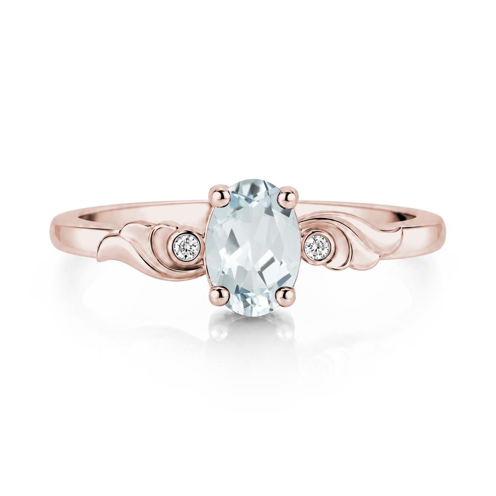 Ocean Wave Oval Shaped Garnet Ring - LUO Jewelry #gemstone_Aquamarine