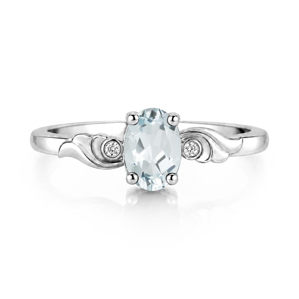 Ocean Wave Oval Shaped Garnet Ring - LUO Jewelry #gemstone_Aquamarine