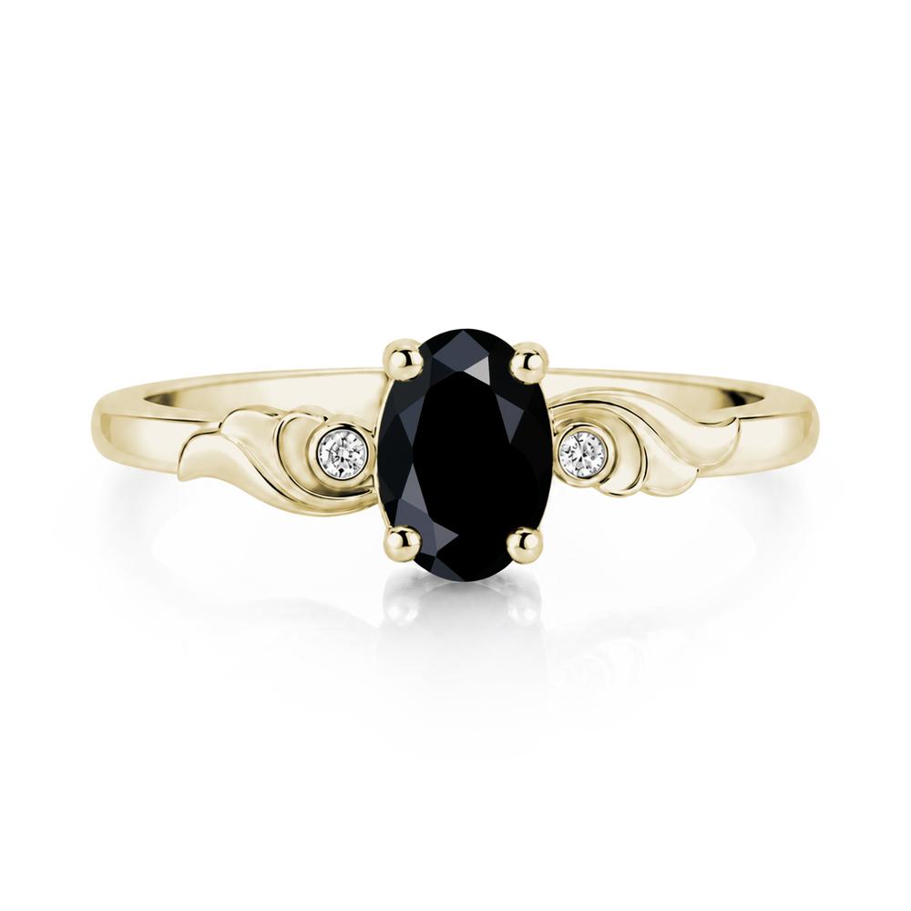 Ocean Wave Oval Shaped Garnet Ring - LUO Jewelry #gemstone_Black Spinel