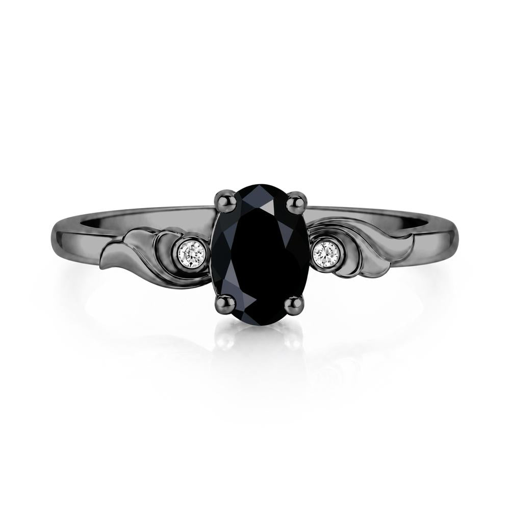 Ocean Wave Oval Shaped Garnet Ring - LUO Jewelry #gemstone_Black Spinel