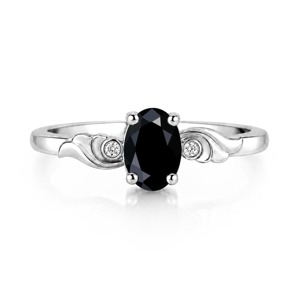 Ocean Wave Oval Shaped Garnet Ring - LUO Jewelry #gemstone_Black Spinel