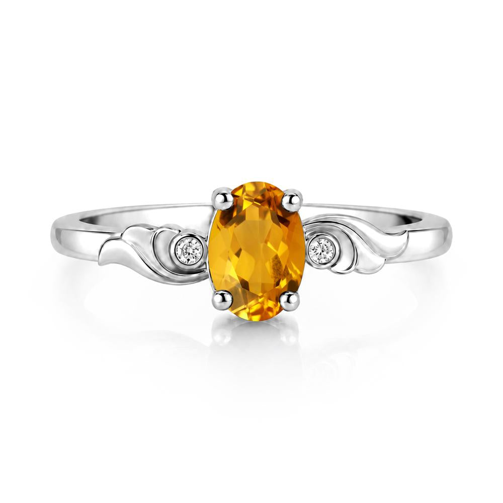 Ocean Wave Oval Shaped Garnet Ring - LUO Jewelry #gemstone_Citrine
