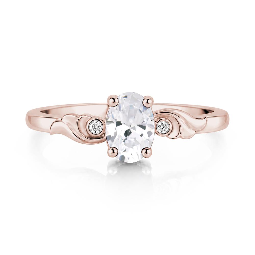 Ocean Wave Oval Shaped Garnet Ring - LUO Jewelry #gemstone_Cubic Zirconia