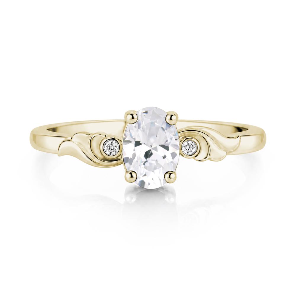 Ocean Wave Oval Shaped Garnet Ring - LUO Jewelry #gemstone_Cubic Zirconia