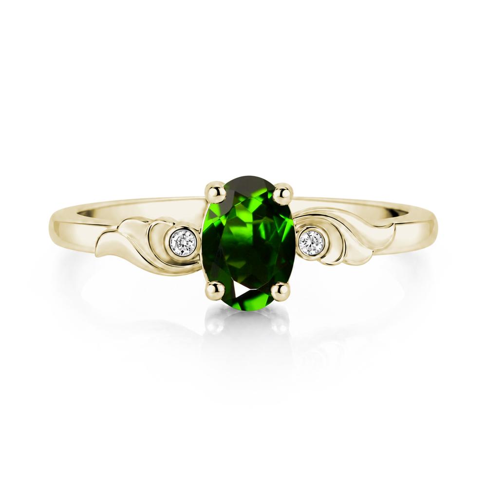 Ocean Wave Oval Shaped Garnet Ring - LUO Jewelry #gemstone_Diopside