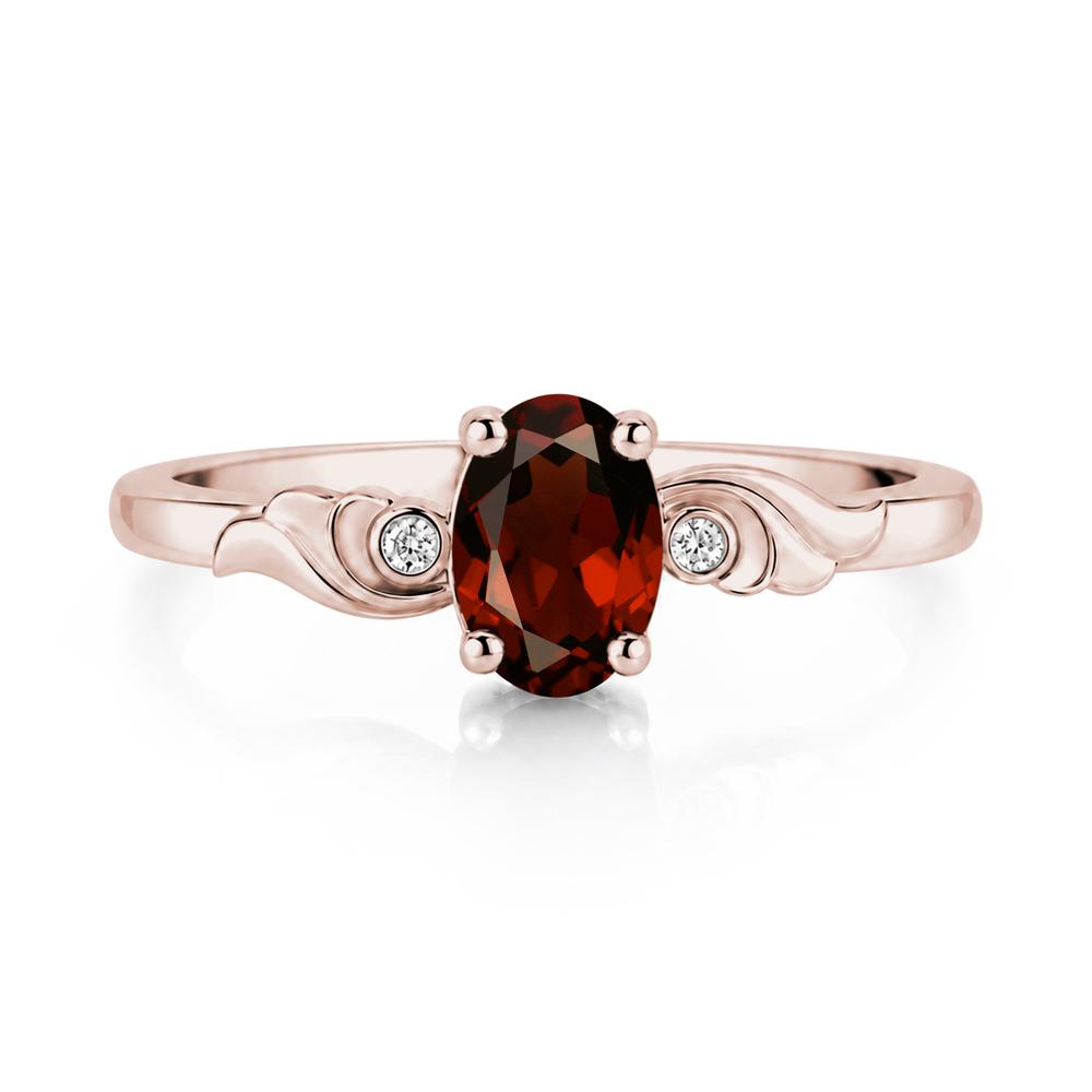 Ocean Wave Oval Shaped Garnet Ring - LUO Jewelry #gemstone_Garnet