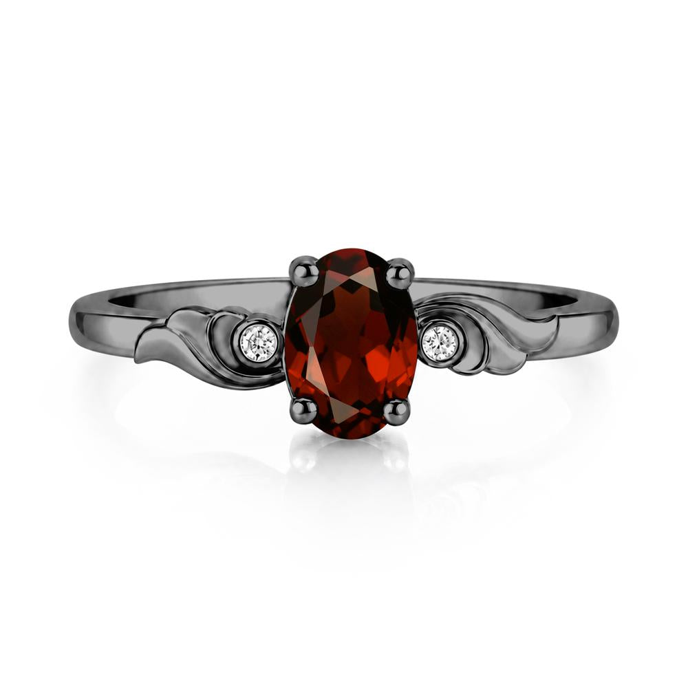 Ocean Wave Oval Shaped Garnet Ring - LUO Jewelry #gemstone_Garnet