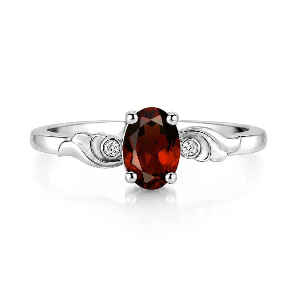 Ocean Wave Oval Shaped Garnet Ring - LUO Jewelry #gemstone_Garnet