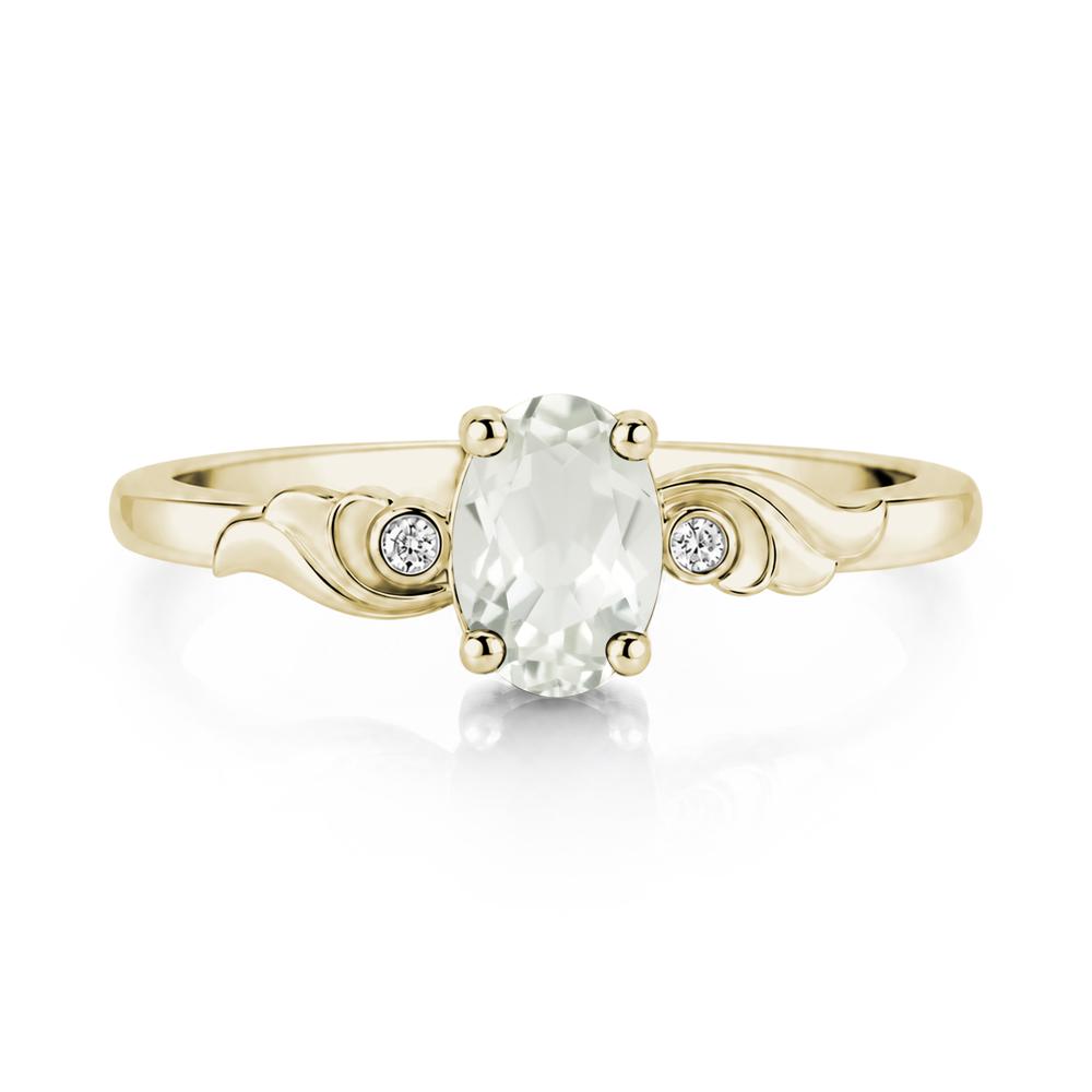 Ocean Wave Oval Shaped Garnet Ring - LUO Jewelry #gemstone_Green Amethyst