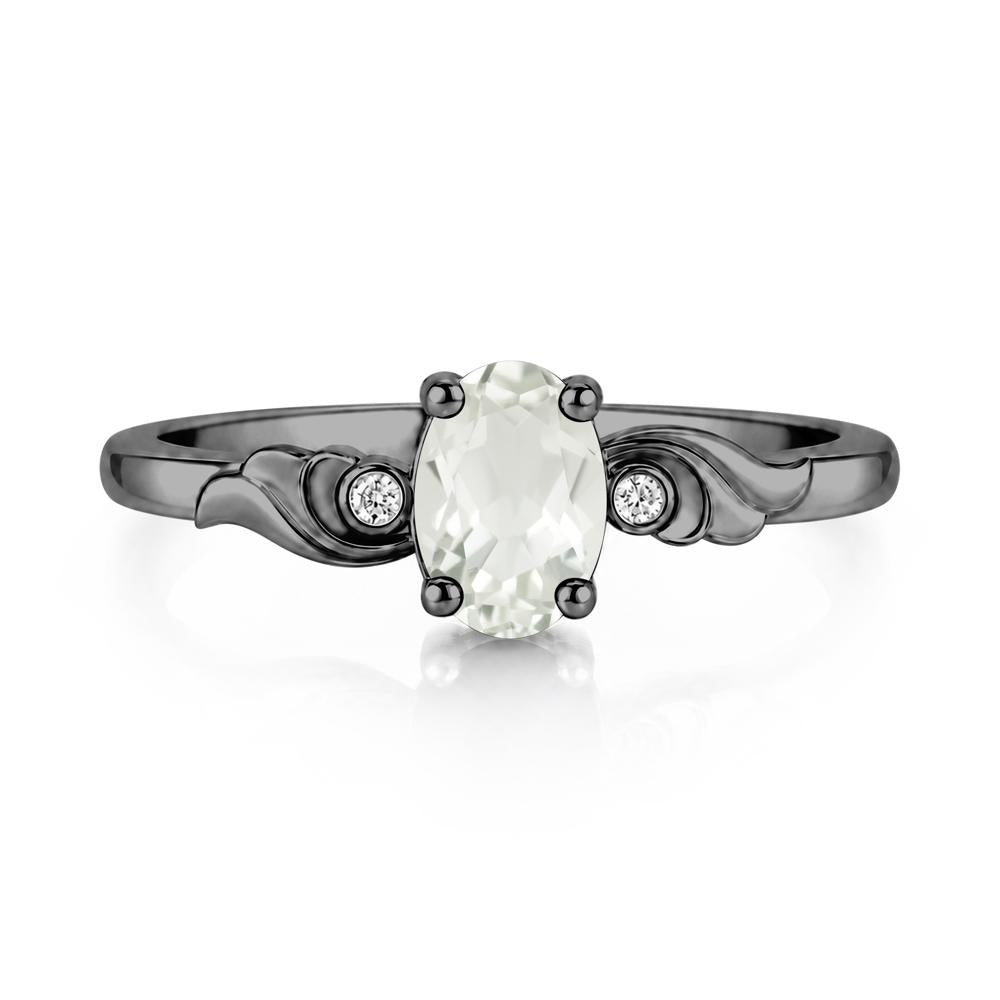 Ocean Wave Oval Shaped Garnet Ring - LUO Jewelry #gemstone_Green Amethyst