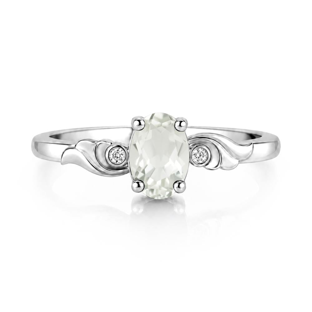Ocean Wave Oval Shaped Garnet Ring - LUO Jewelry #gemstone_Green Amethyst