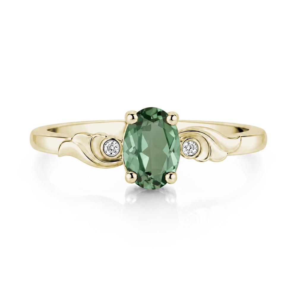 Ocean Wave Oval Shaped Garnet Ring - LUO Jewelry #gemstone_Green Sapphire