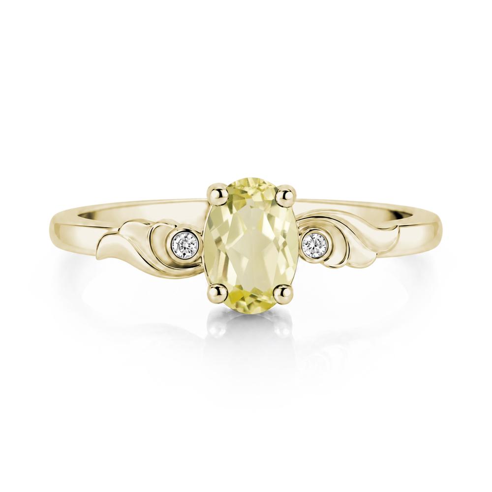Ocean Wave Oval Shaped Garnet Ring - LUO Jewelry #gemstone_Lemon Quartz