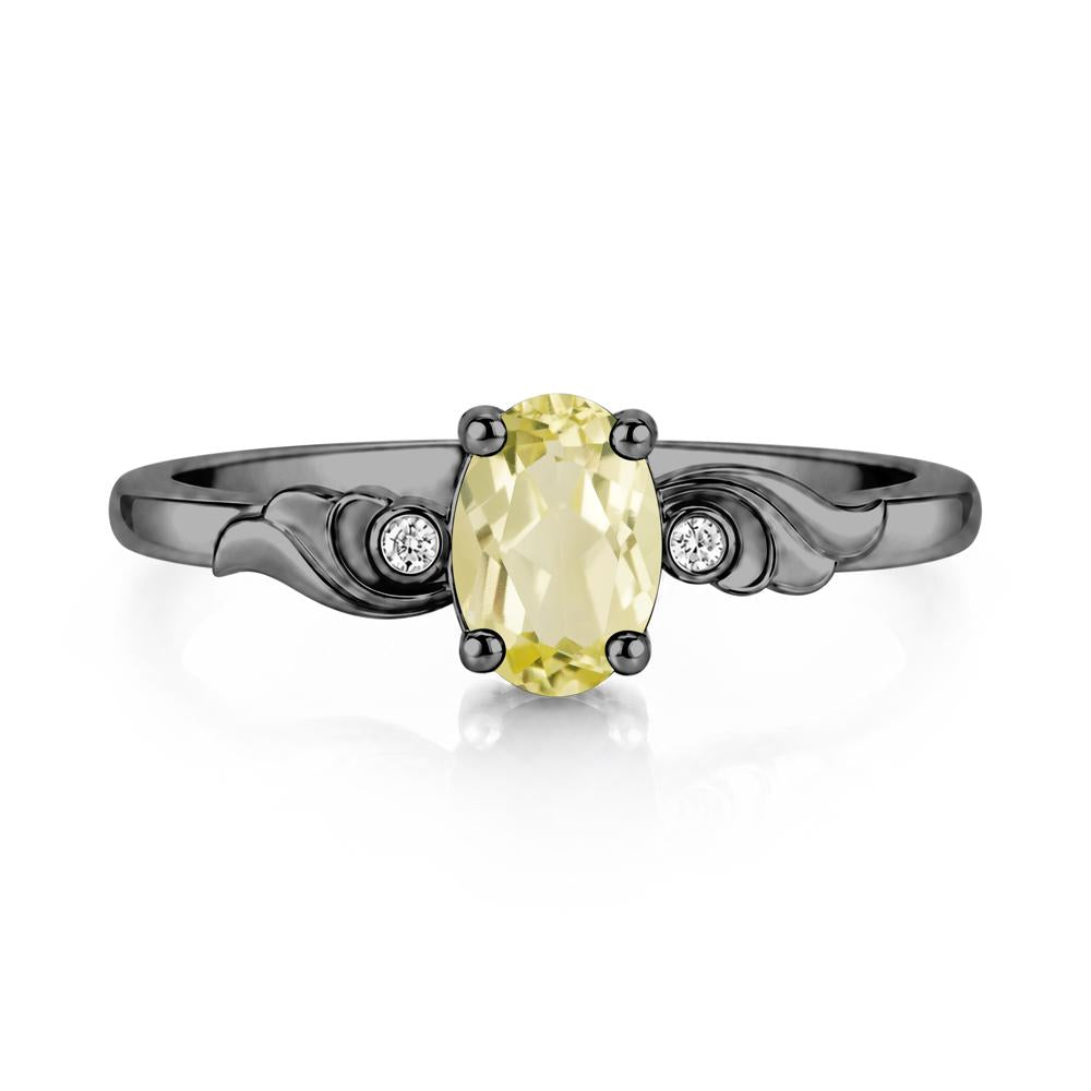 Ocean Wave Oval Shaped Garnet Ring - LUO Jewelry #gemstone_Lemon Quartz