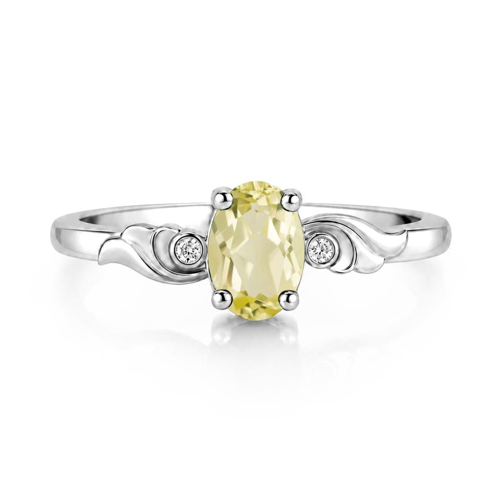 Ocean Wave Oval Shaped Garnet Ring - LUO Jewelry #gemstone_Lemon Quartz