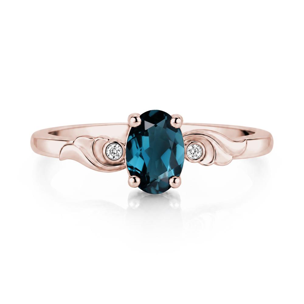 Ocean Wave Oval Shaped Garnet Ring - LUO Jewelry #gemstone_London Blue Topaz