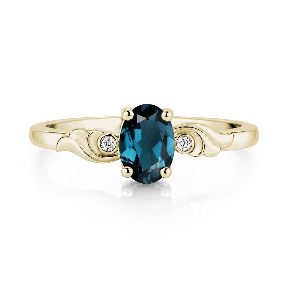 Ocean Wave Oval Shaped Garnet Ring - LUO Jewelry #gemstone_London Blue Topaz