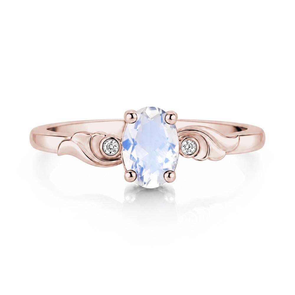 Ocean Wave Oval Shaped Garnet Ring - LUO Jewelry #gemstone_Moonstone