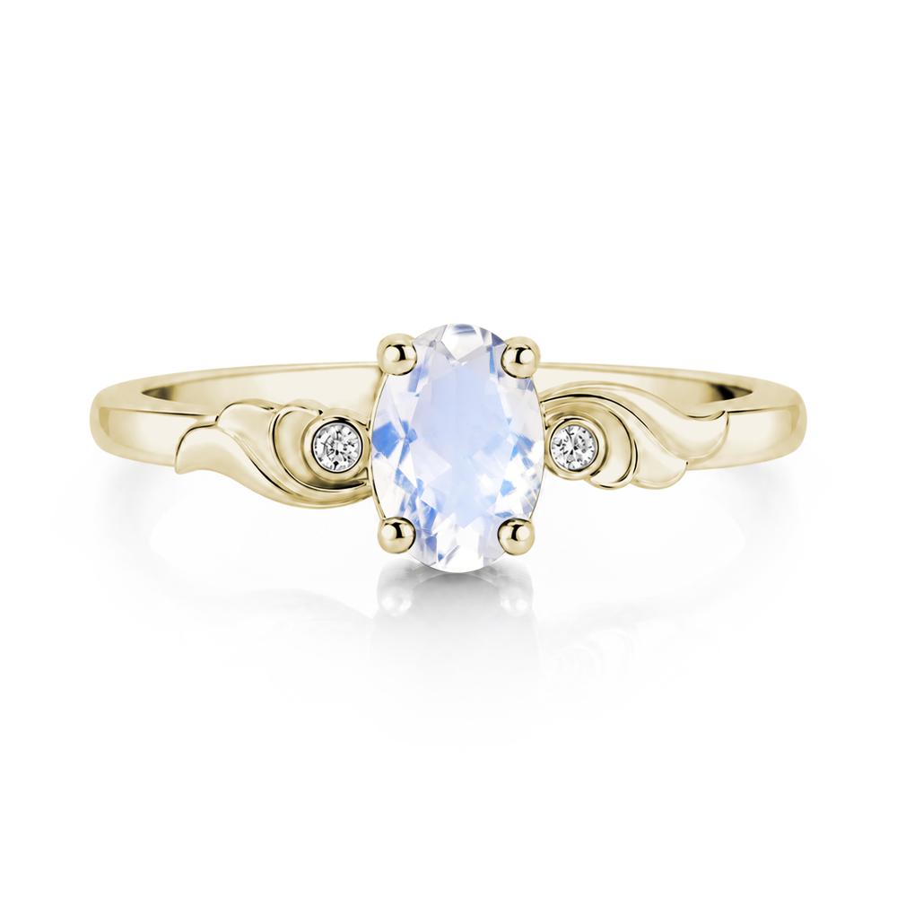Ocean Wave Oval Shaped Garnet Ring - LUO Jewelry #gemstone_Moonstone