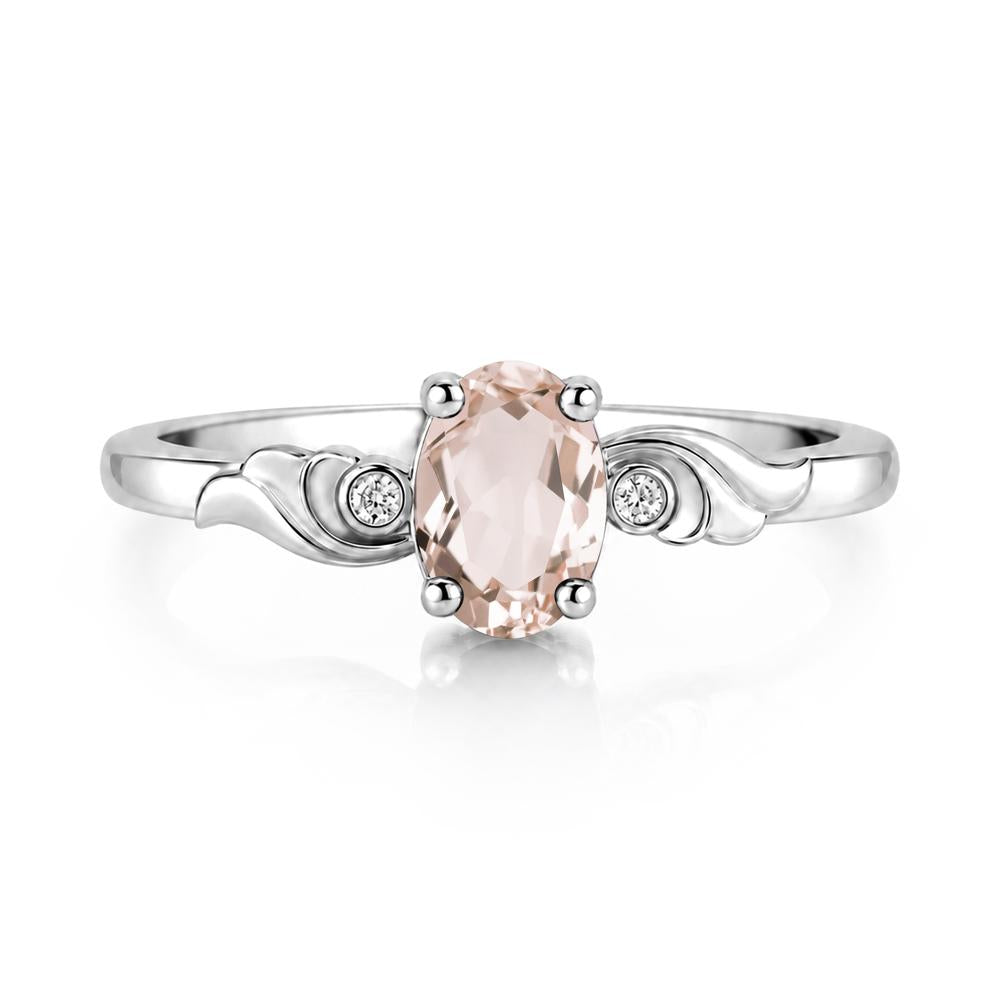 Ocean Wave Oval Shaped Garnet Ring - LUO Jewelry #gemstone_Morganite