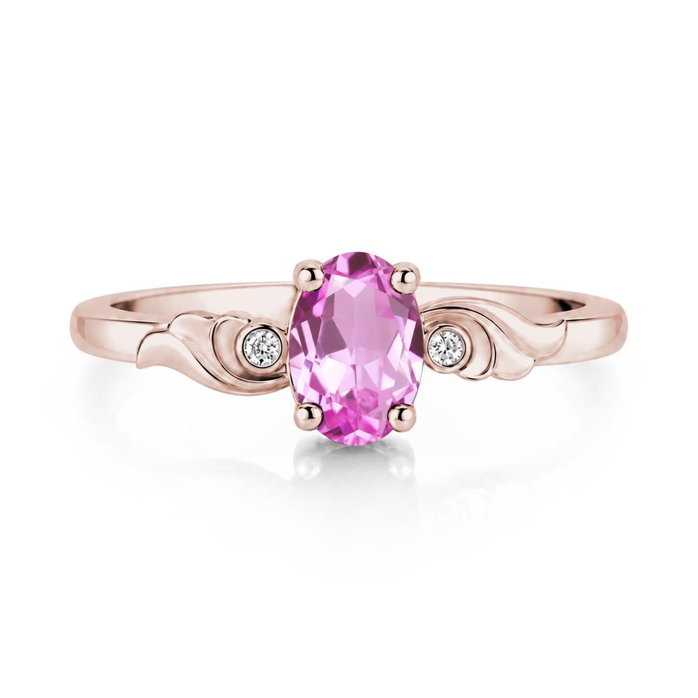 Ocean Wave Oval Shaped Garnet Ring - LUO Jewelry #gemstone_Pink Sapphire