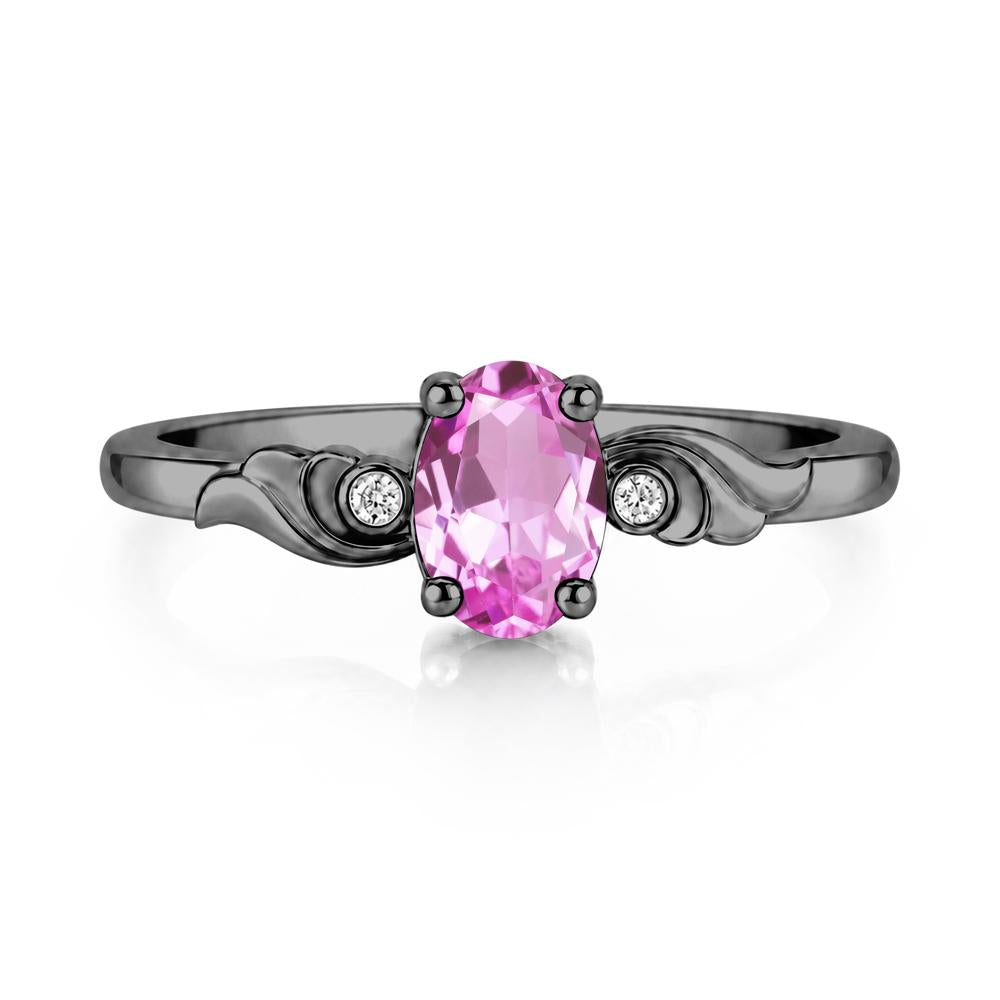Ocean Wave Oval Shaped Garnet Ring - LUO Jewelry #gemstone_Pink Sapphire