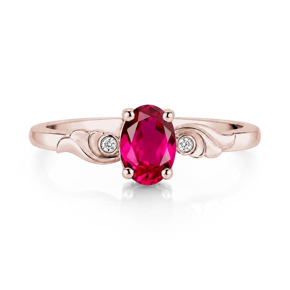 Ocean Wave Oval Shaped Garnet Ring - LUO Jewelry #gemstone_Ruby