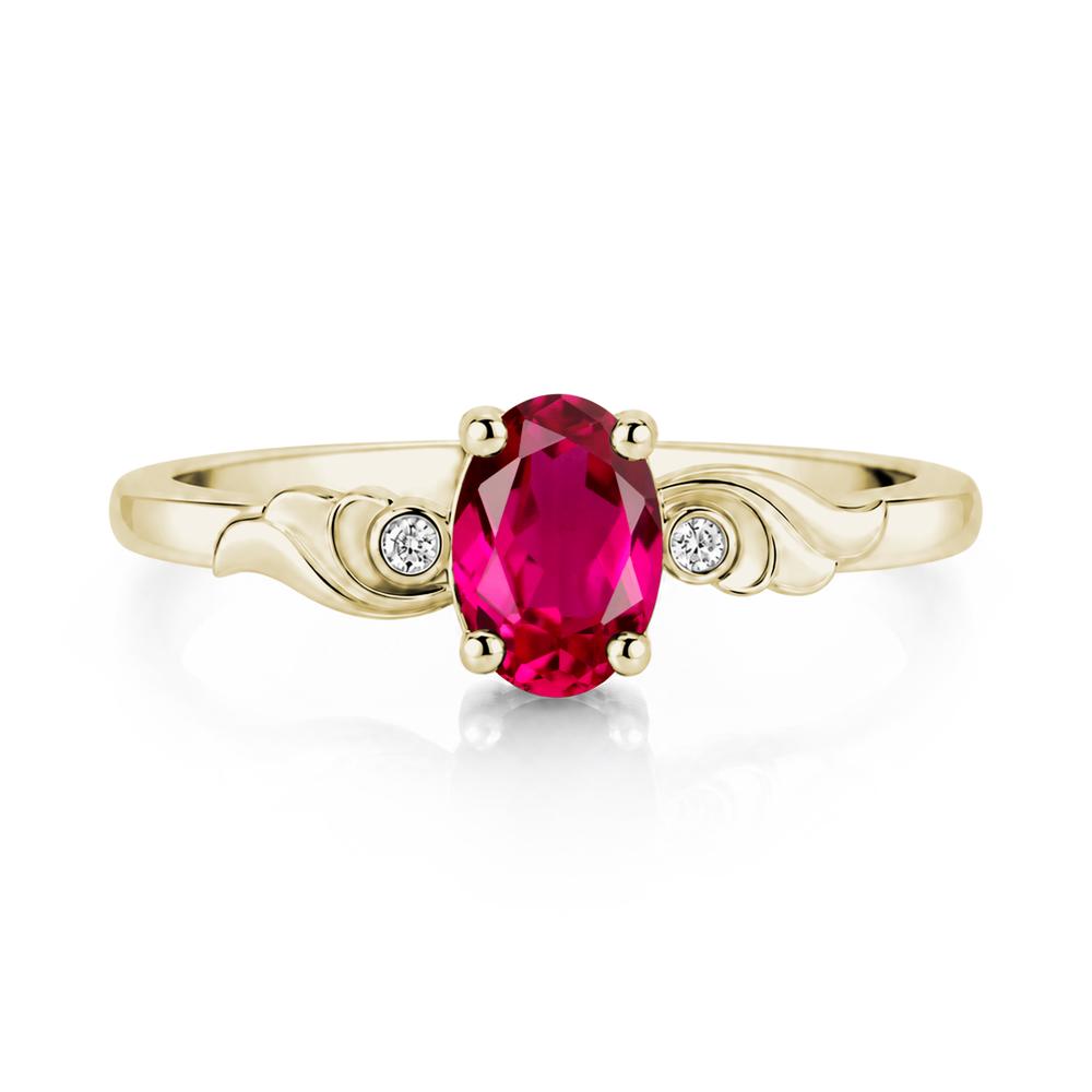 Ocean Wave Oval Shaped Garnet Ring - LUO Jewelry #gemstone_Ruby