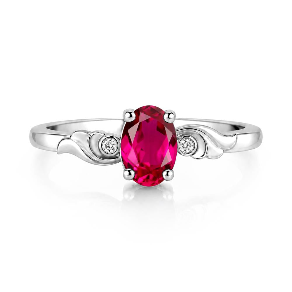 Ocean Wave Oval Shaped Garnet Ring - LUO Jewelry #gemstone_Ruby