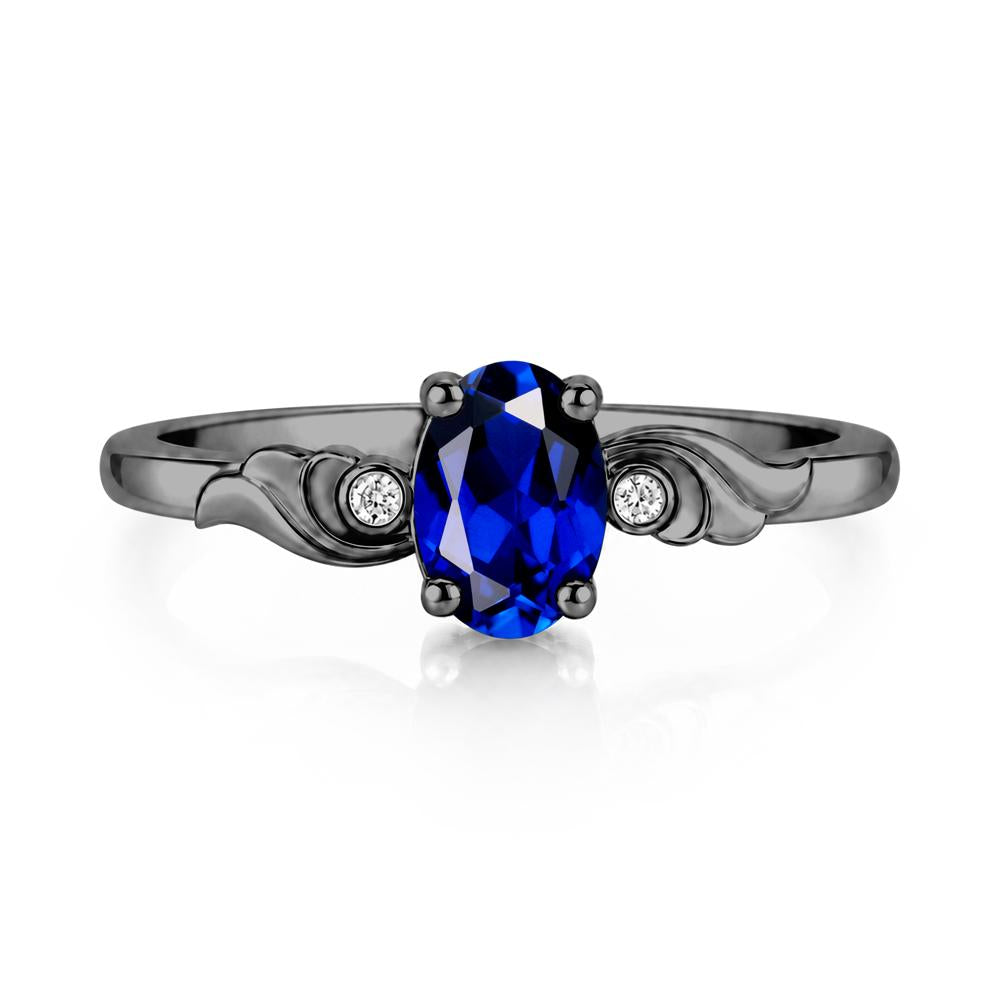 Ocean Wave Oval Shaped Garnet Ring - LUO Jewelry #gemstone_Sapphire