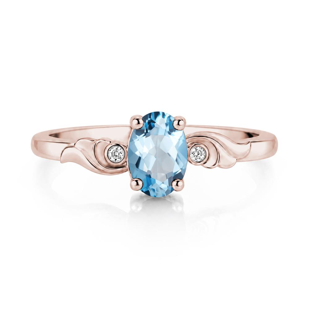 Ocean Wave Oval Shaped Garnet Ring - LUO Jewelry #gemstone_Swiss Blue Topaz