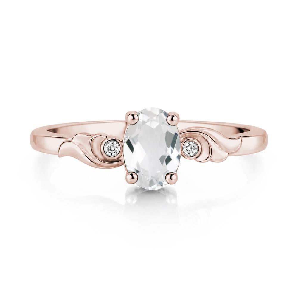 Ocean Wave Oval Shaped Garnet Ring - LUO Jewelry #gemstone_White Topaz