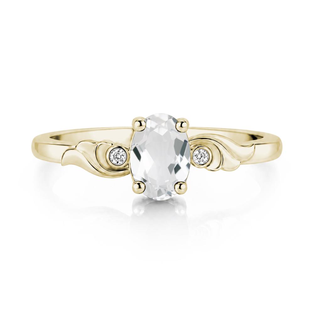 Ocean Wave Oval Shaped Garnet Ring - LUO Jewelry #gemstone_White Topaz