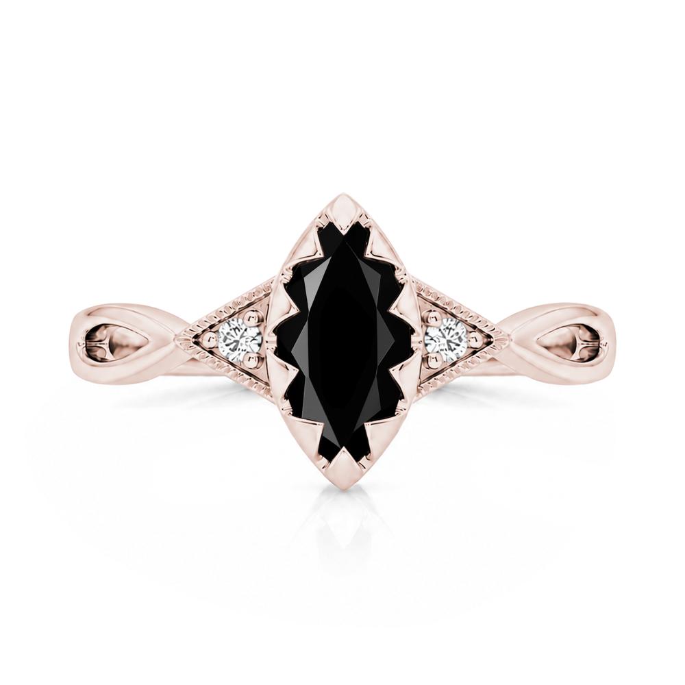 Sawtooth Prong Marquise Cut London Blue Topaz Ring - LUO Jewelry #gemstone_Black Spinel