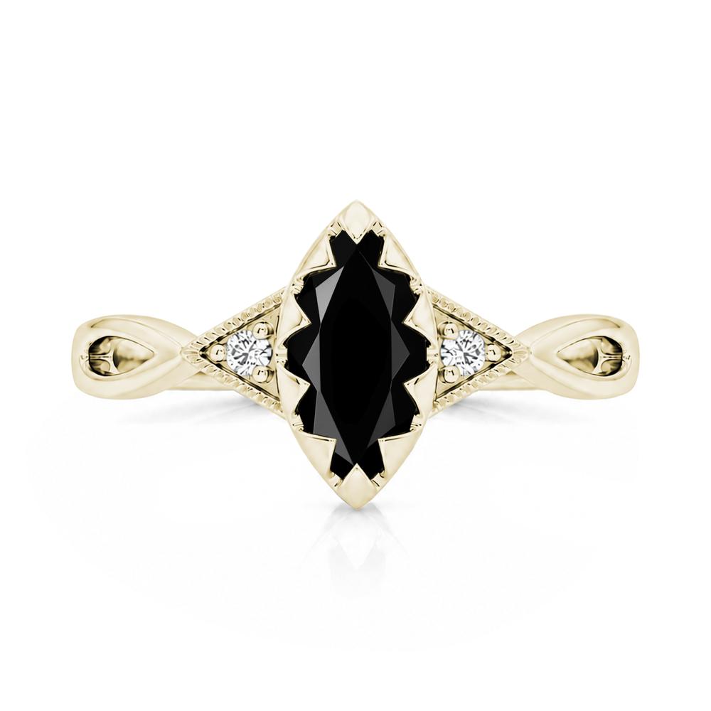 Sawtooth Prong Marquise Cut London Blue Topaz Ring - LUO Jewelry #gemstone_Black Spinel