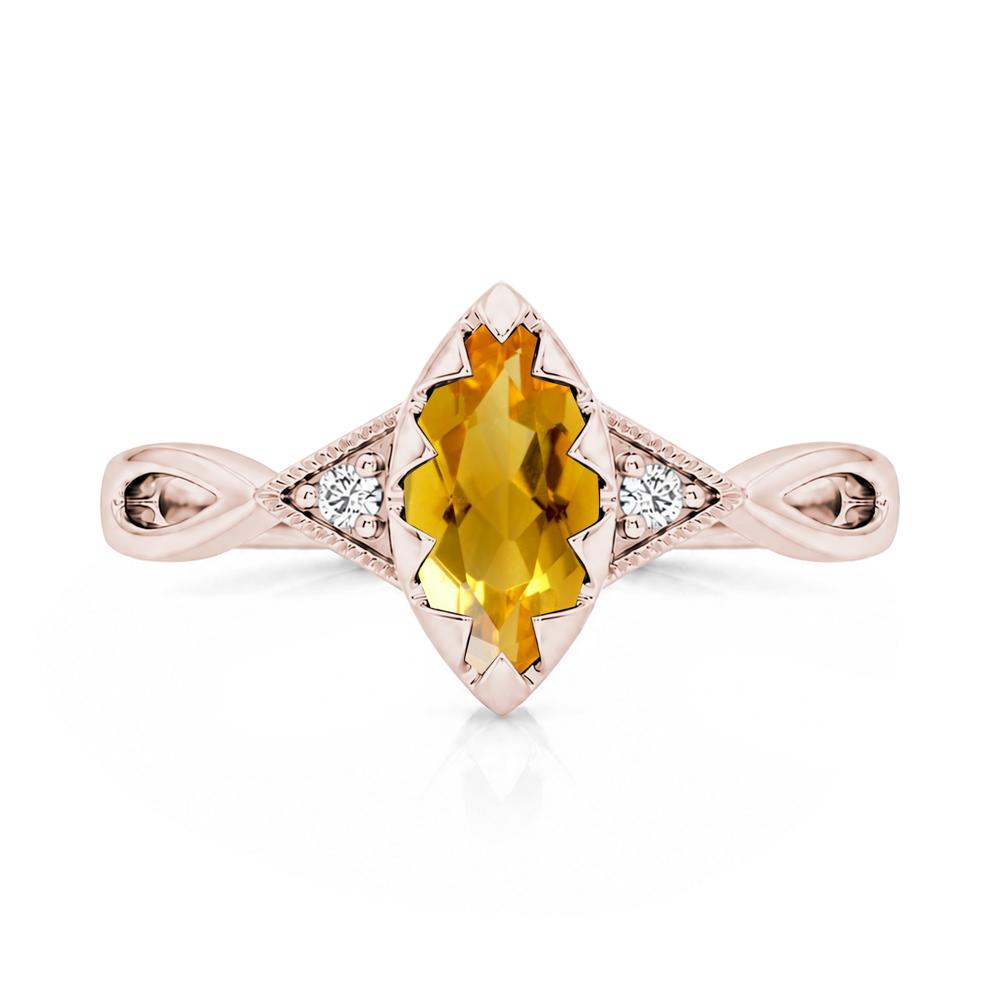 Sawtooth Prong Marquise Cut London Blue Topaz Ring - LUO Jewelry #gemstone_Citrine