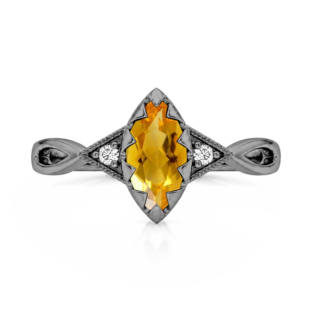Sawtooth Prong Marquise Cut London Blue Topaz Ring - LUO Jewelry #gemstone_Citrine