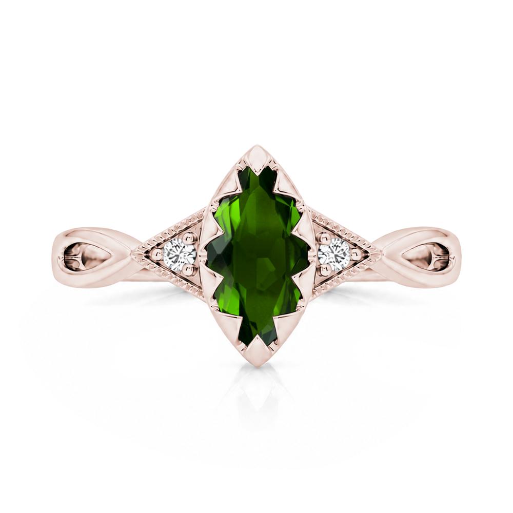 Sawtooth Prong Marquise Cut London Blue Topaz Ring - LUO Jewelry #gemstone_Diopside
