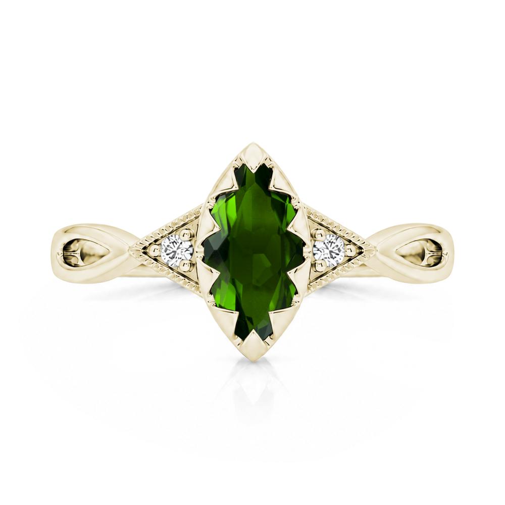 Sawtooth Prong Marquise Cut London Blue Topaz Ring - LUO Jewelry #gemstone_Diopside