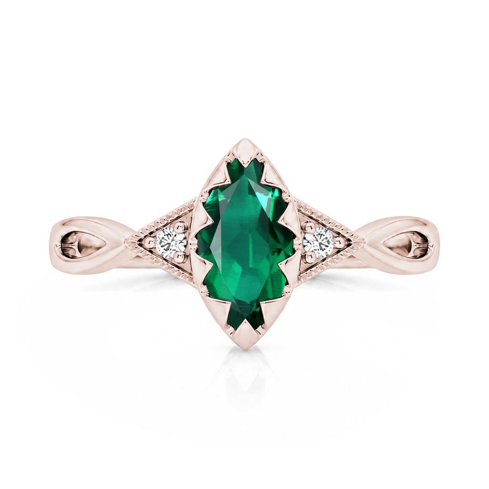Sawtooth Prong Marquise Cut London Blue Topaz Ring - LUO Jewelry #gemstone_Emerald