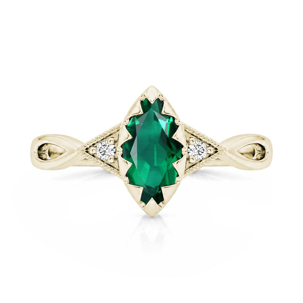 Sawtooth Prong Marquise Cut London Blue Topaz Ring - LUO Jewelry #gemstone_Emerald