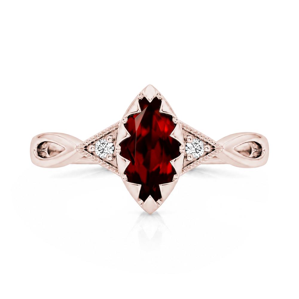 Sawtooth Prong Marquise Cut London Blue Topaz Ring - LUO Jewelry #gemstone_Garnet