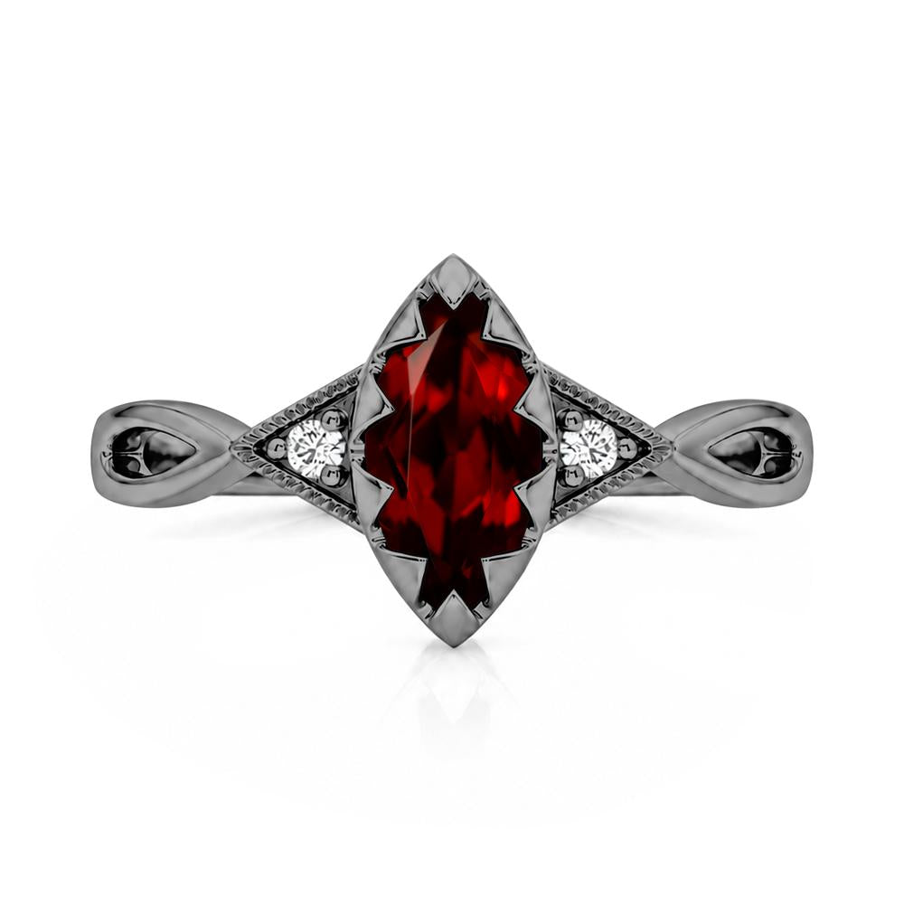 Sawtooth Prong Marquise Cut London Blue Topaz Ring - LUO Jewelry #gemstone_Garnet