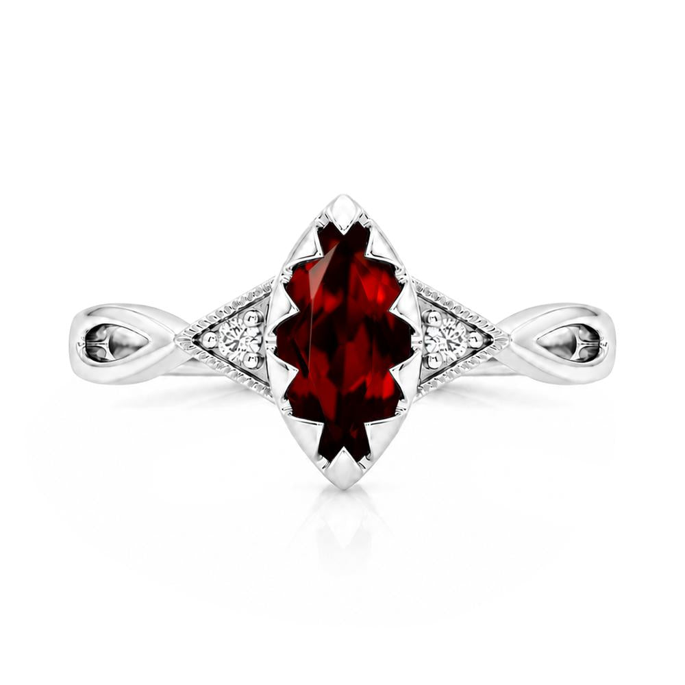 Sawtooth Prong Marquise Cut London Blue Topaz Ring - LUO Jewelry #gemstone_Garnet